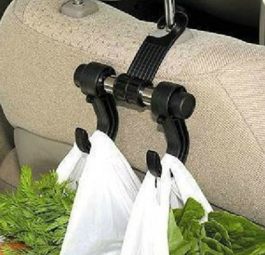 Car seat hanger with three hooks