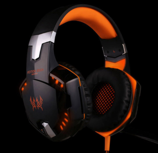 Wired gaming headset with microphone, orange - Image 4