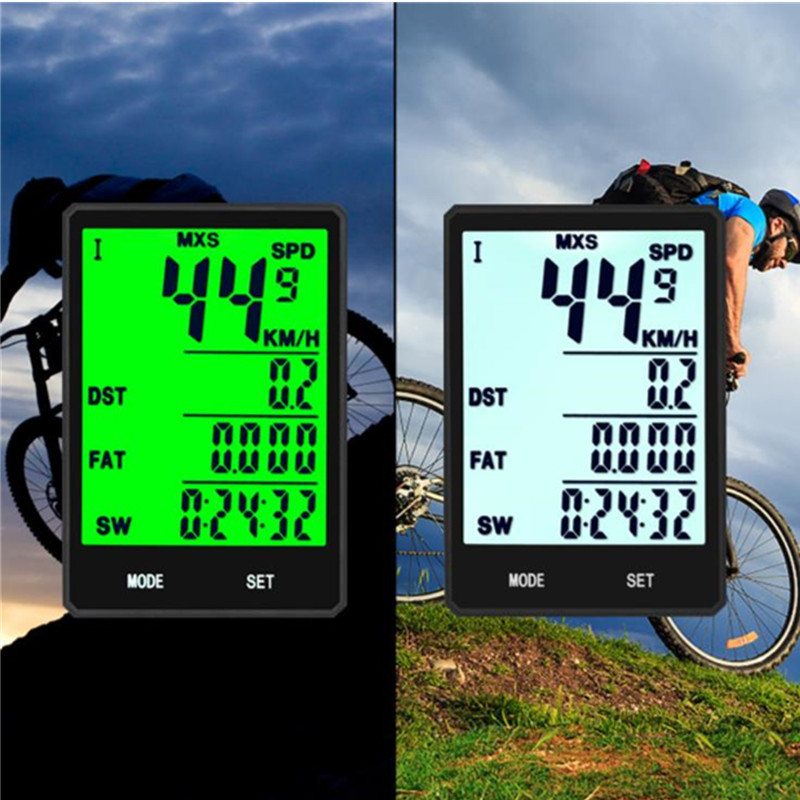 Compteur de vélo avec odomètre et chronomètre, noir