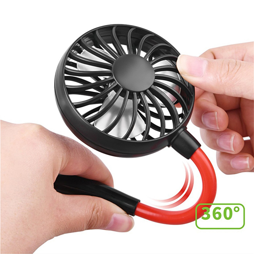 Ventilador de cuello recargable, negro - Imagen 4