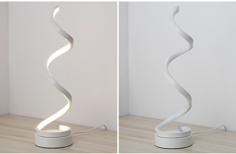 Lampe de table LED courbée avec télécommande, dorée – Image 6