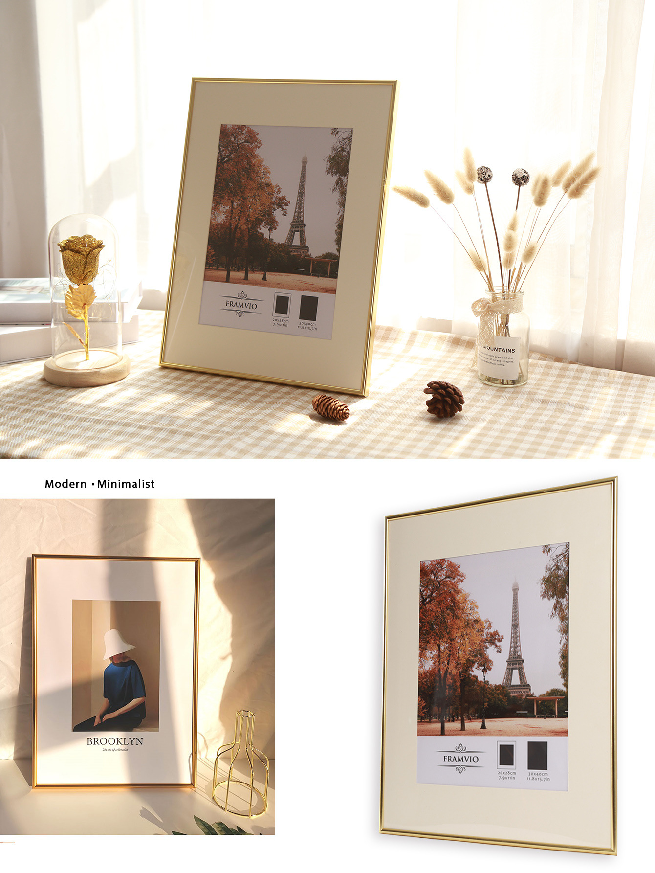Moldura de fotografia em alumínio, preta - Image 3