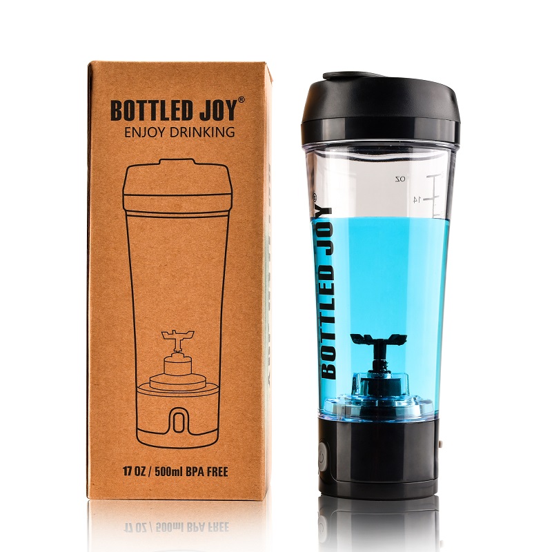 Electric shaker bottle with USB, black