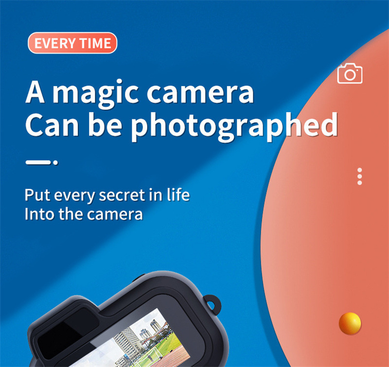 Mini caméra rétro avec écran, noire – Image 2