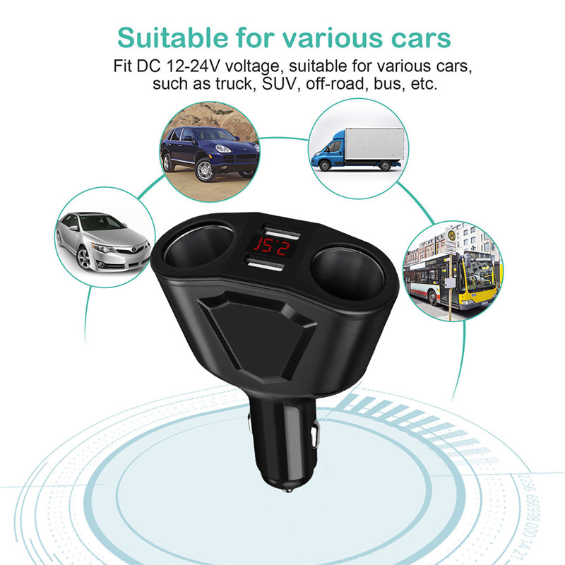 Cargador de coche con dos USB y pantalla LCD - Imagen 5