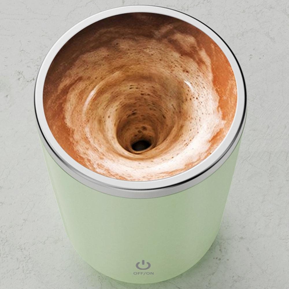 Self-stirring stainless steel mug, white - Image 3