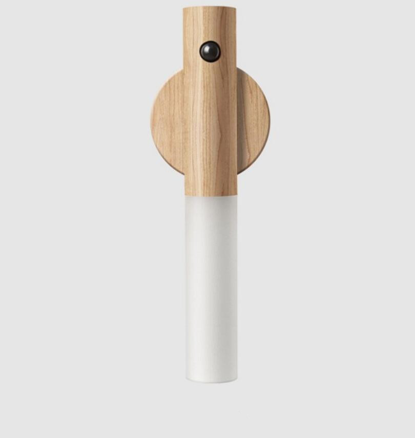 Rechargeable wooden LED motion sensor light