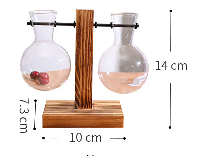 Support en bois avec petit vase en verre pour boutures – Image 6