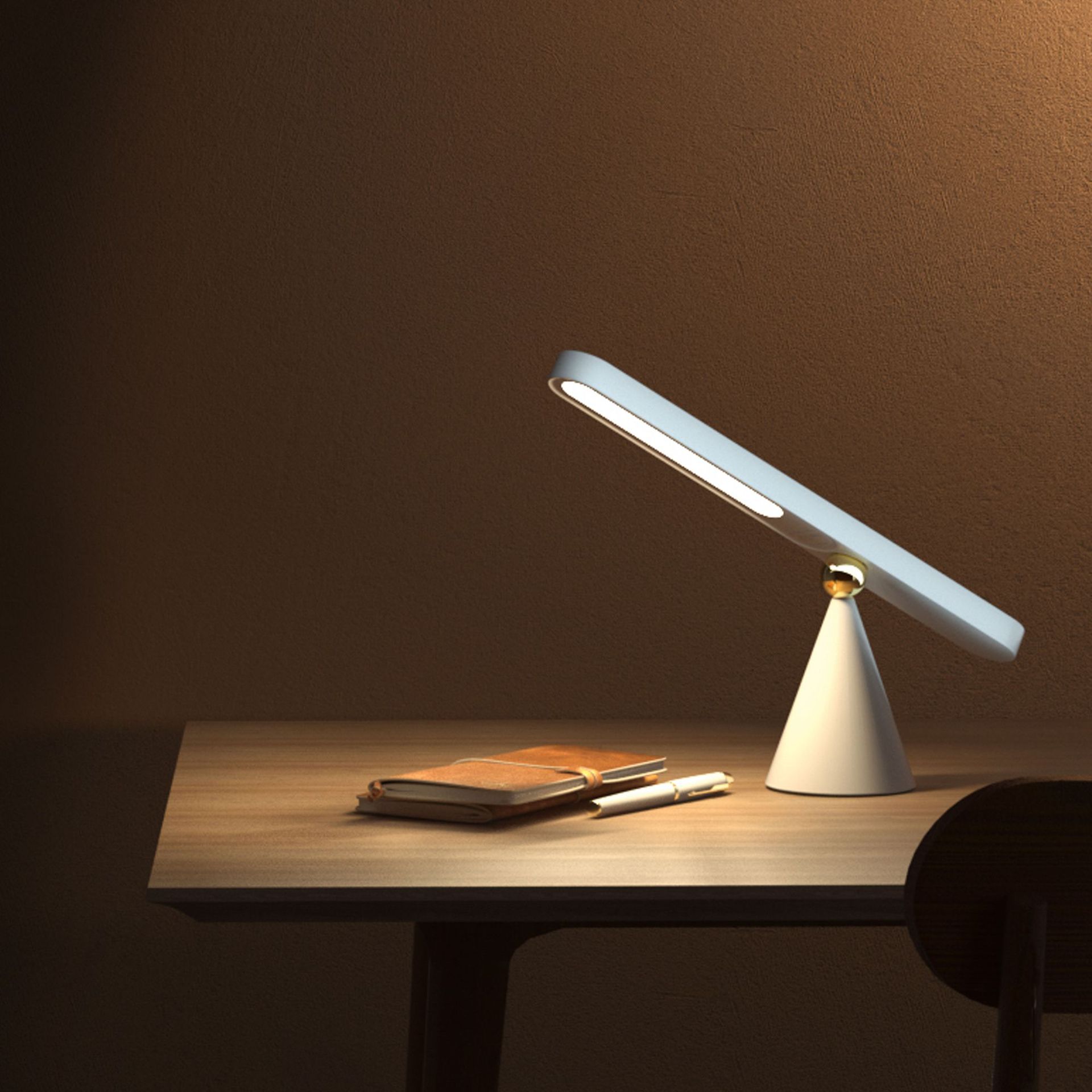 Geometrische LED-Lampe mit Touch, khaki – Bild 2