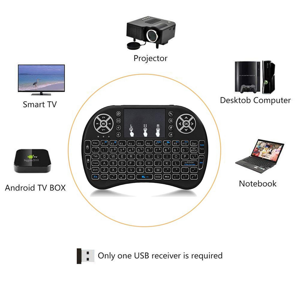 Kabellose Mini-Tastatur mit Touchpad, schwarz – Bild 4