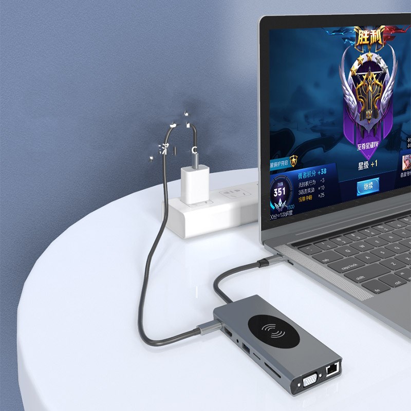 Dock USB-C 15 em 1 com carregamento sem fios - Image 4