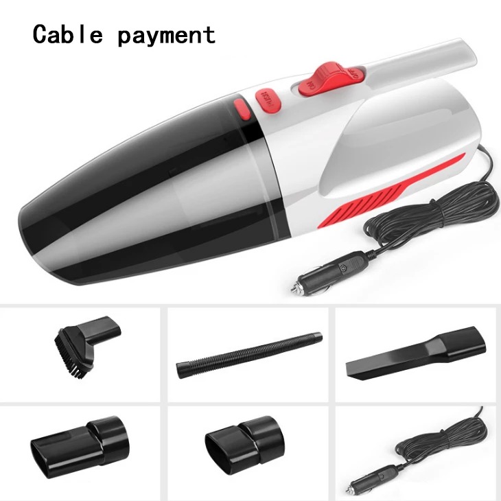 Aspirador de mano para coche con cable, blanco