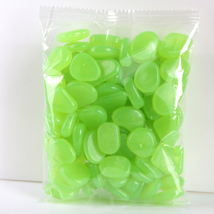 Galets phosphorescents dans le noir, verts, 500 pièces