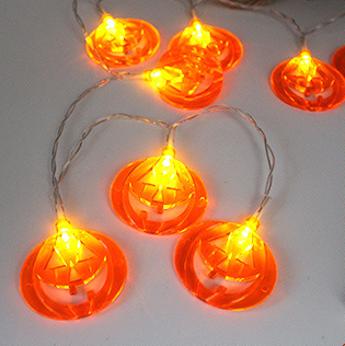 Halloween-lichtslinger met pompoenlampjes, vier kleuren - Afbeelding 8