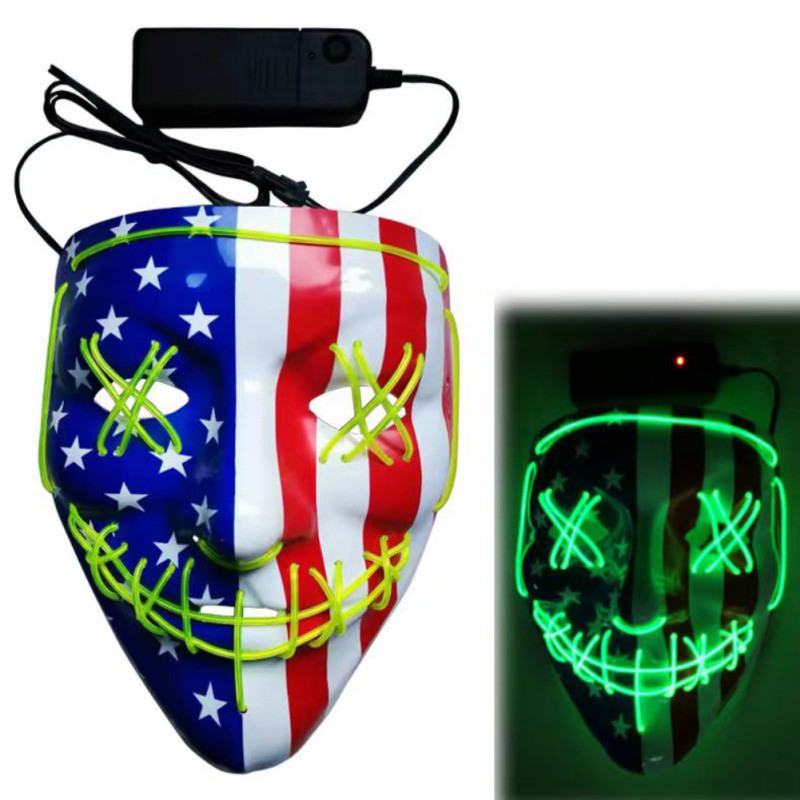 Halloween-LED-Maske mit Blinkmodi, blau – Bild 7