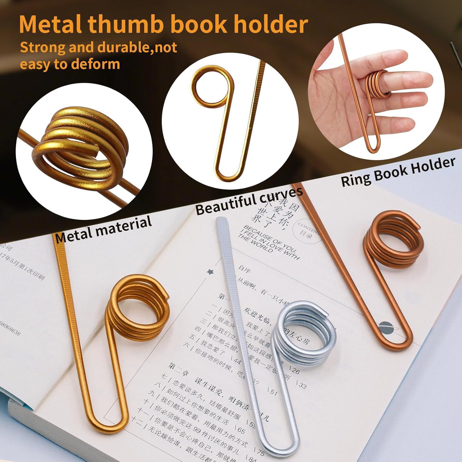 Lesezeichen aus Metall in Gold – Bild 2