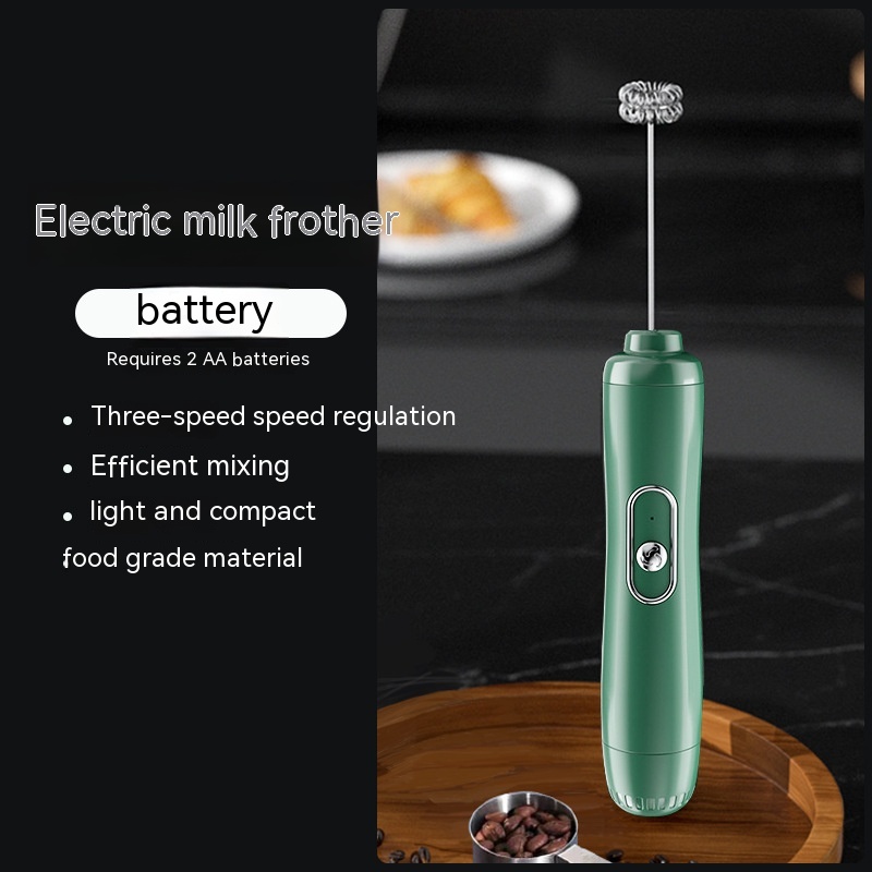 Milchaufschäumer mit Batterie, grün