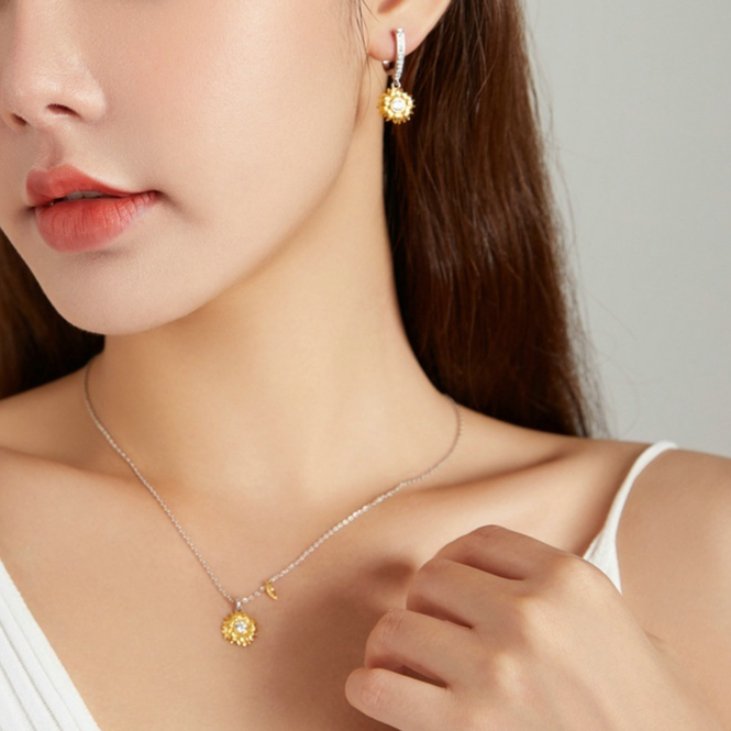 Collar de plata con girasol - Imagen 5