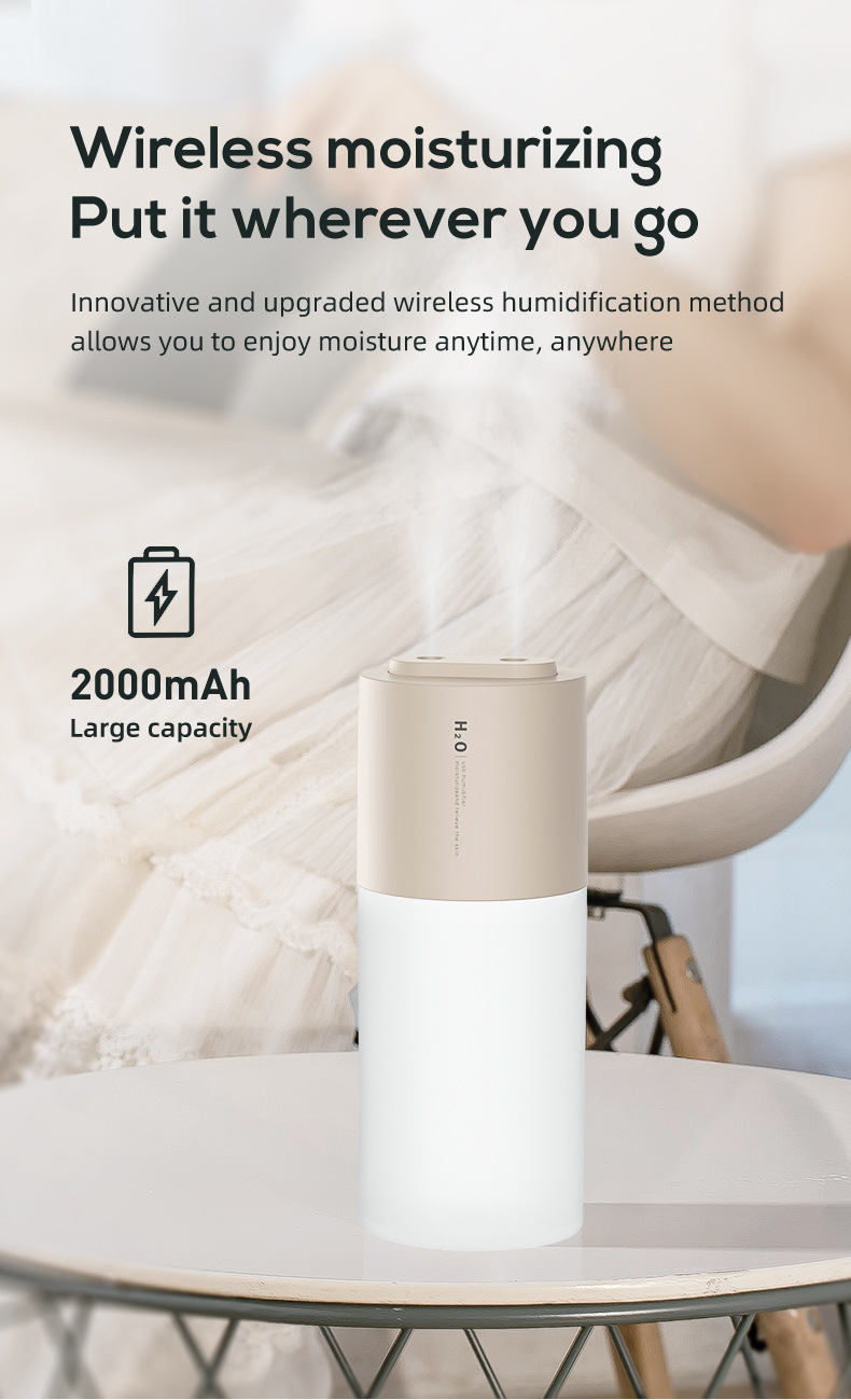 Humidificador com bateria e luz, branco - Image 5