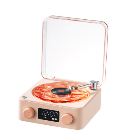 Enceinte Bluetooth rétro style tourne-disque, bleue – Image 3