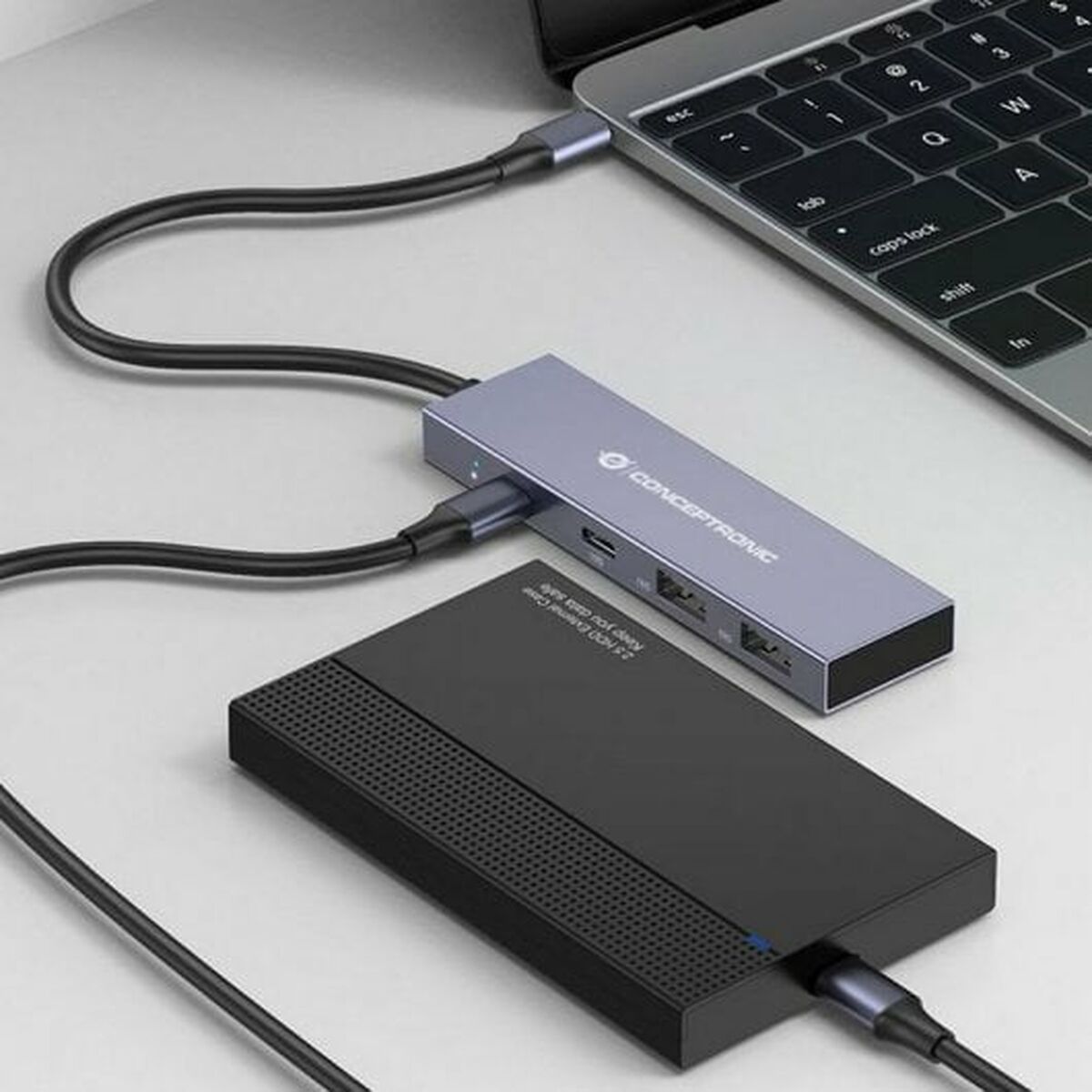 Hub USB Conceptronic HUBBIES13G Gris (1 Unité) – Image 4