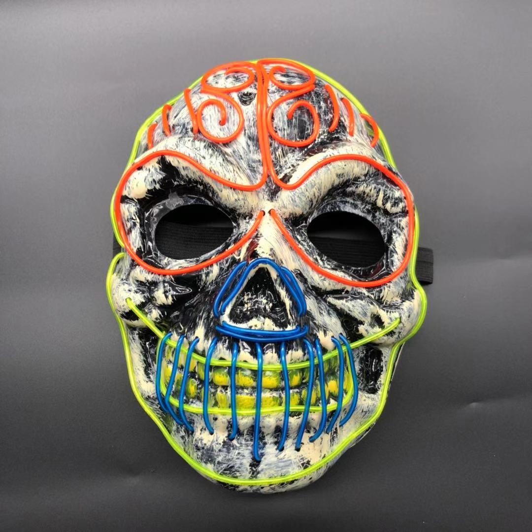 Leuchtende Totenkopfmaske in drei Farben – Bild 6