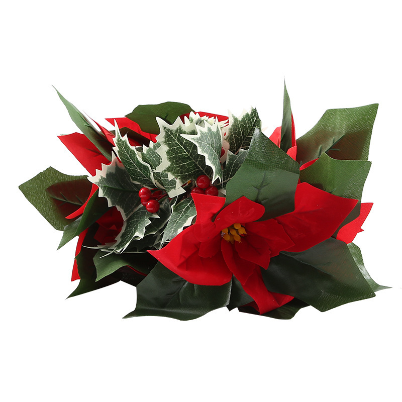 Guirlande de Noël avec fleurs et baies rouges – Image 4