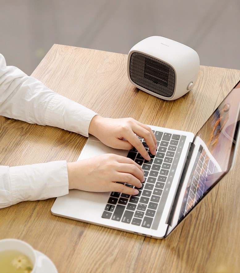 Mini ceramic heater with fan, green - Image 4