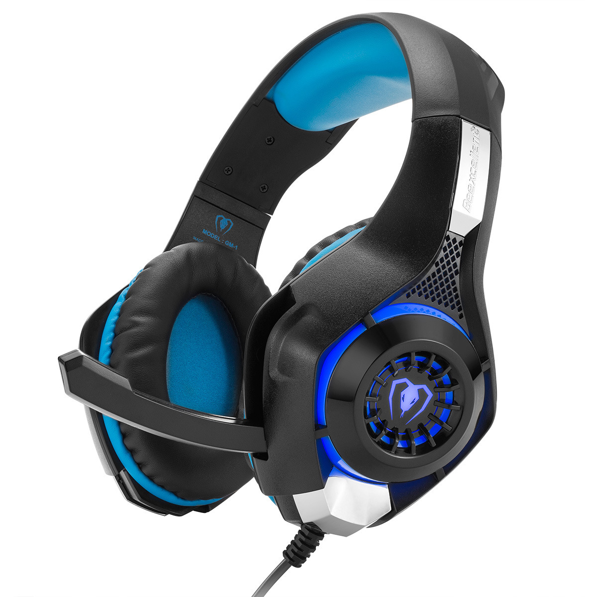 Casque gaming avec micro et LED, bleu – Image 4
