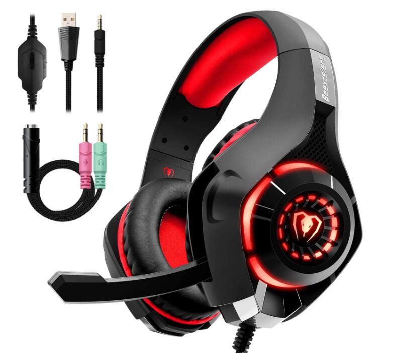 Casque gaming avec micro et LED, bleu – Image 5