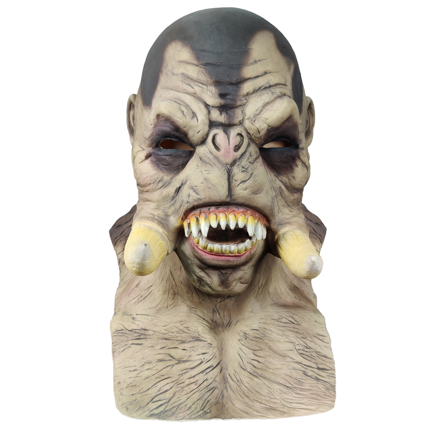 Rote Ork-Maske aus Latex, Einheitsgröße – Bild 3