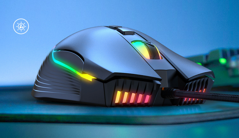Kabelgebundene Gaming-Maus mit RGB-Licht, schwarz – Bild 4