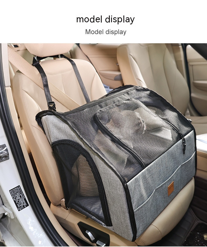 Portable fabric dog bed for on the go, grey - Image 3