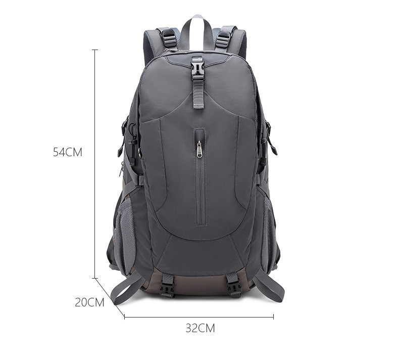 Mochila de viaje amplia de nailon con portátil, gris oscuro - Imagen 2