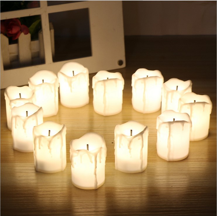 Set of twelve LED candles, warm white