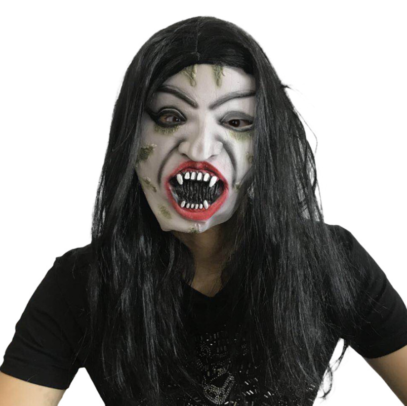 Scary Mask with White Hair - Image 4