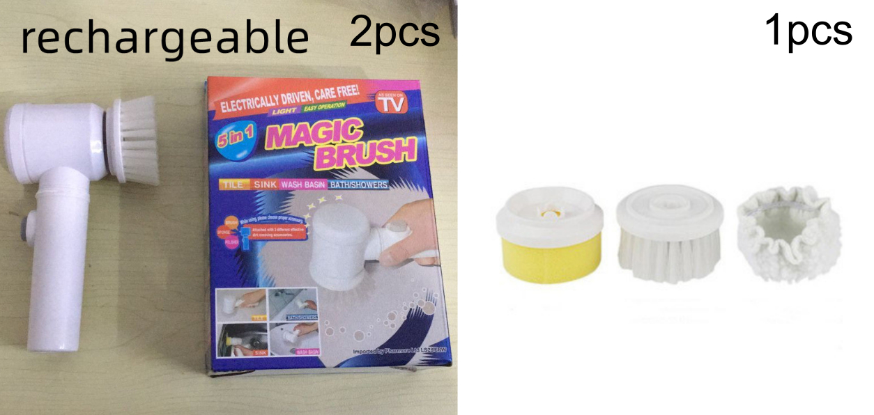 Electric cleaning brush with three brush heads - Image 6