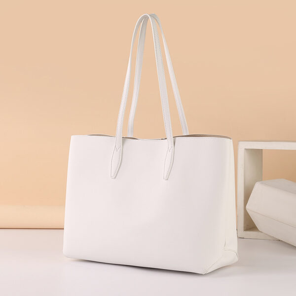 Large tote bag without shoulder strap, white