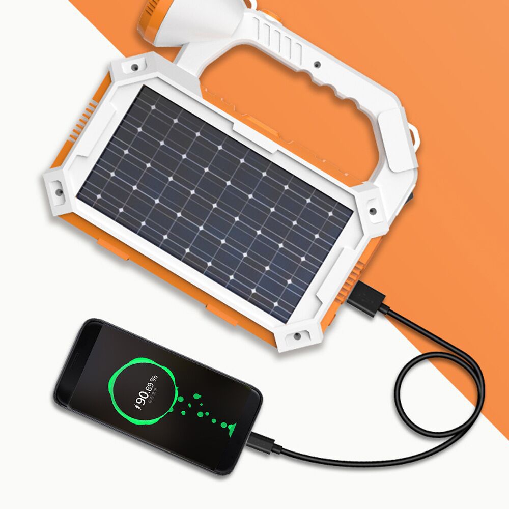 Farol solar de camping con batería externa, naranja - Imagen 3