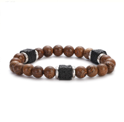 Lava stone bracelet with coloured glass beads - Image 6