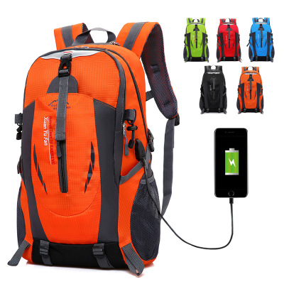 Large backpack with USB port, black - Image 3