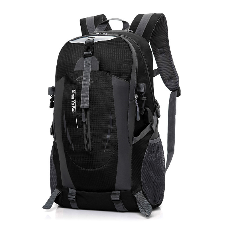 Large backpack with USB port, black