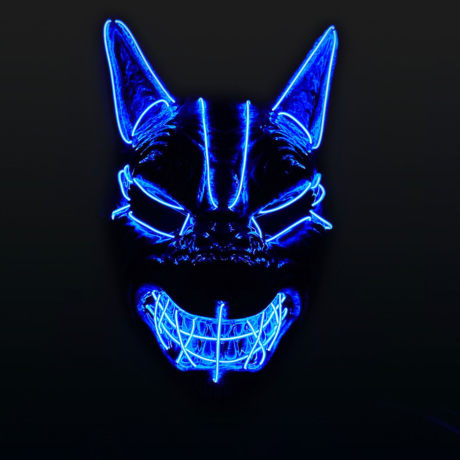 Lichtgevend Halloweenmasker wolfskop, blauw - Afbeelding 4