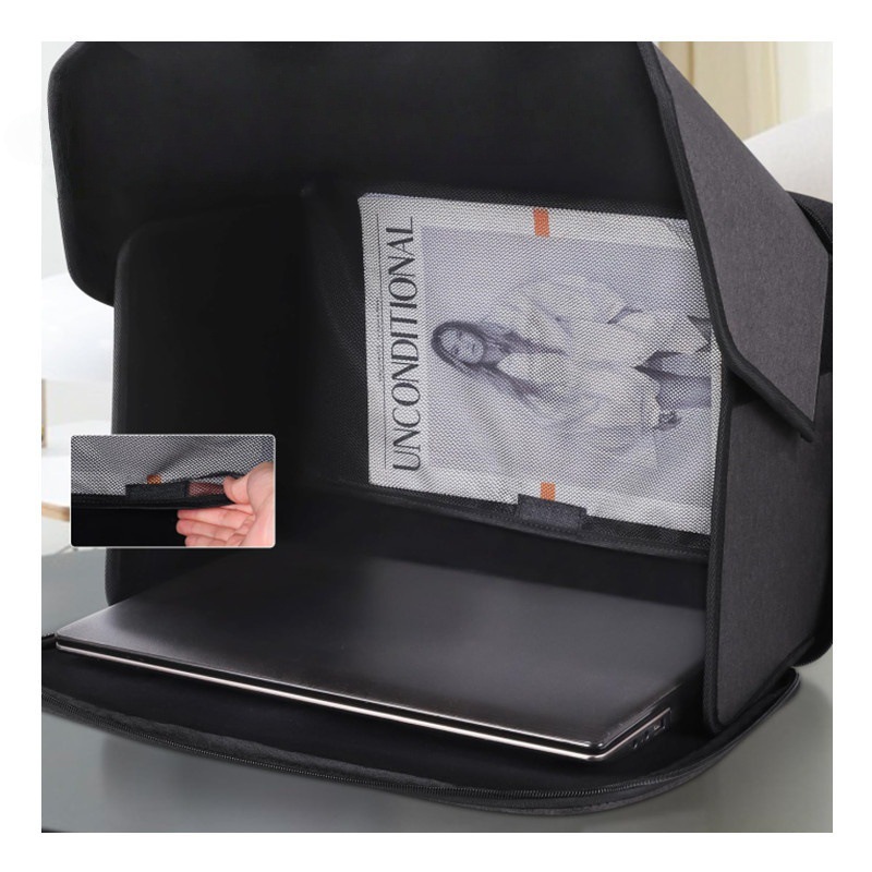 Laptoptas van oxfordstof met afdekflap