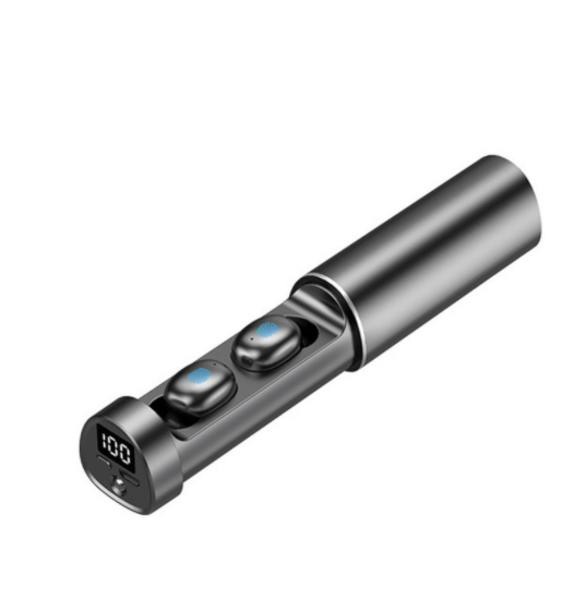 Wireless sports earbuds with ear hooks and charging case
