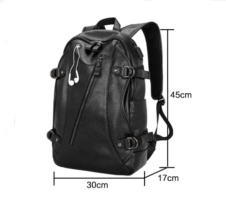 Roomy leather backpack - Image 4