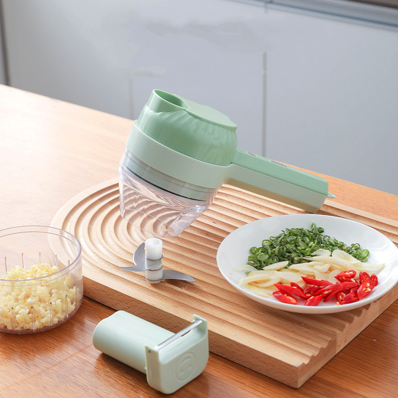 Cortador de verduras inalámbrico con accesorios, verde - Imagen 3