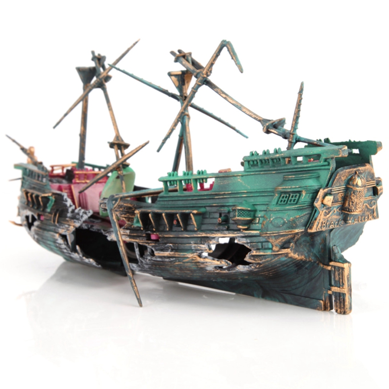 Pirate ship as aquarium decoration