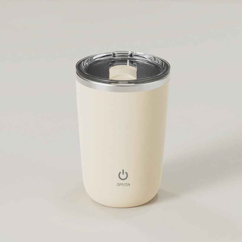 Self-stirring stainless steel mug, white - Image 5
