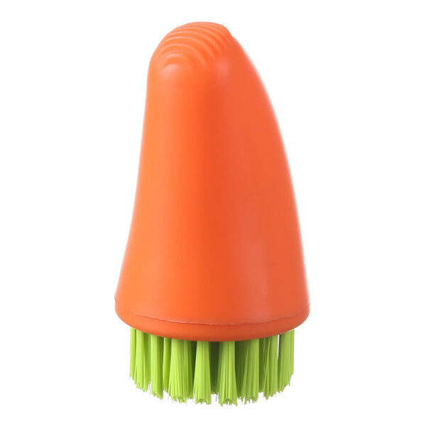 Carrot-shaped cleaning brush, orange